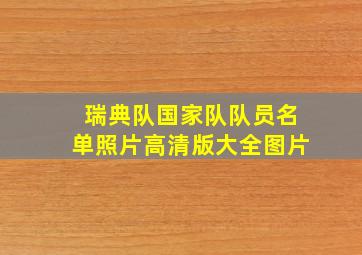 瑞典队国家队队员名单照片高清版大全图片