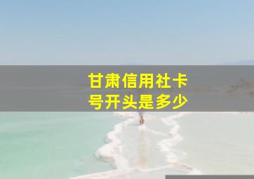 甘肃信用社卡号开头是多少