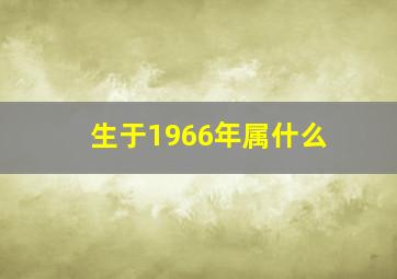 生于1966年属什么