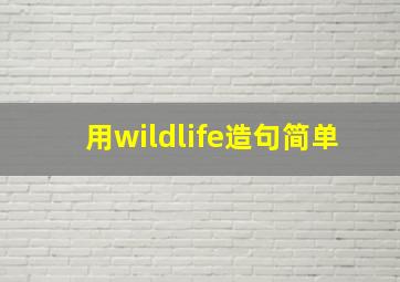 用wildlife造句简单