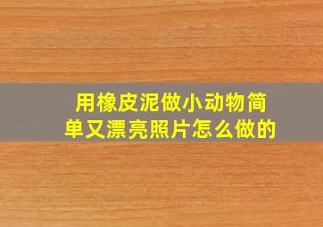 用橡皮泥做小动物简单又漂亮照片怎么做的