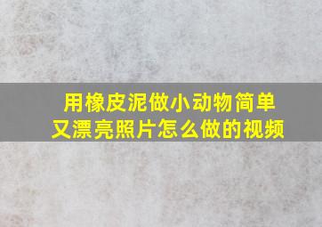 用橡皮泥做小动物简单又漂亮照片怎么做的视频