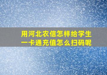 用河北农信怎样给学生一卡通充值怎么扫码呢