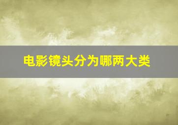 电影镜头分为哪两大类