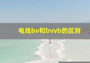 电线bv和bvvb的区别