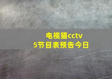 电视猫cctv5节目表预告今日