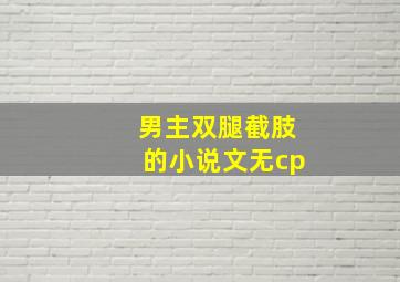 男主双腿截肢的小说文无cp