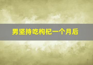 男坚持吃枸杞一个月后