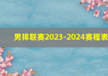 男排联赛2023-2024赛程表