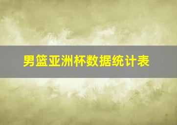 男篮亚洲杯数据统计表