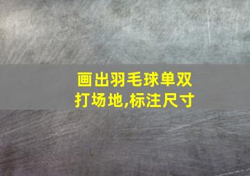 画出羽毛球单双打场地,标注尺寸