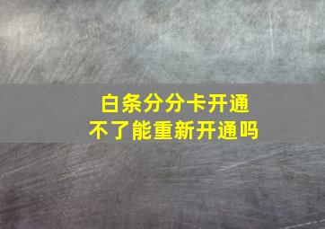 白条分分卡开通不了能重新开通吗