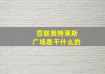 百联奥特莱斯广场是干什么的