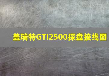 盖瑞特GTI2500探盘接线图