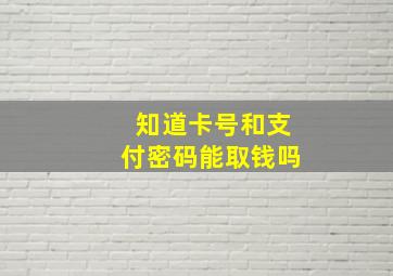 知道卡号和支付密码能取钱吗