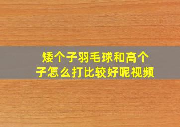 矮个子羽毛球和高个子怎么打比较好呢视频