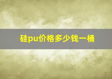 硅pu价格多少钱一桶