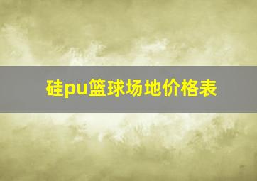 硅pu篮球场地价格表