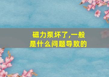 磁力泵坏了,一般是什么问题导致的