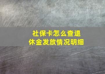 社保卡怎么查退休金发放情况明细