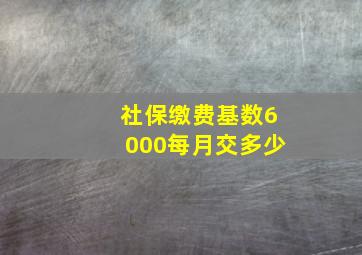 社保缴费基数6000每月交多少