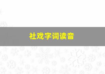 社戏字词读音