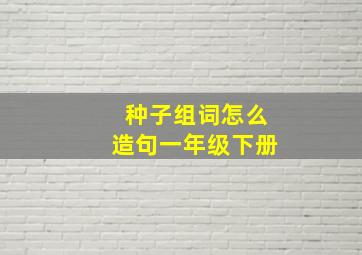 种子组词怎么造句一年级下册