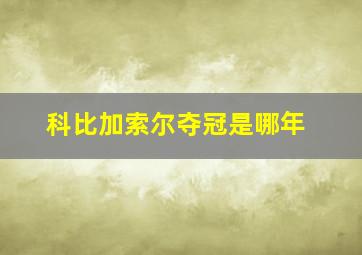 科比加索尔夺冠是哪年