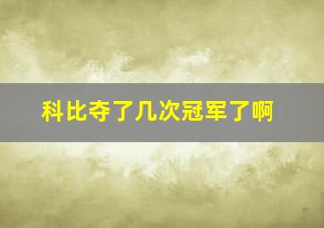 科比夺了几次冠军了啊