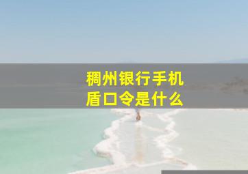 稠州银行手机盾口令是什么