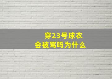 穿23号球衣会被骂吗为什么