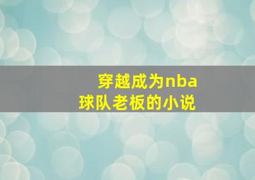 穿越成为nba球队老板的小说