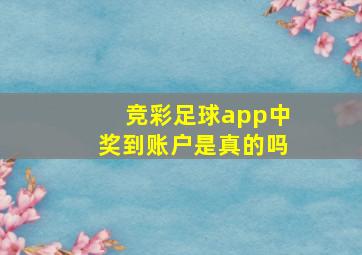 竞彩足球app中奖到账户是真的吗