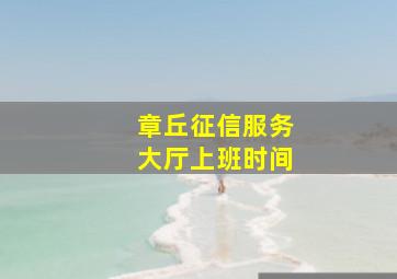 章丘征信服务大厅上班时间