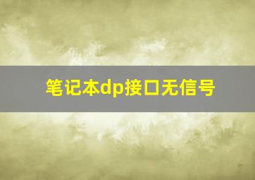 笔记本dp接口无信号