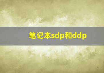 笔记本sdp和ddp