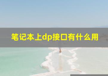 笔记本上dp接口有什么用