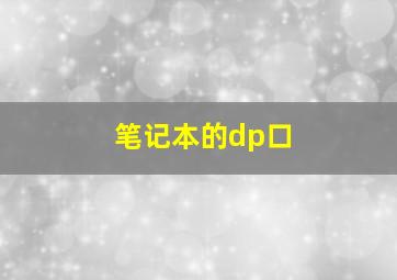 笔记本的dp口