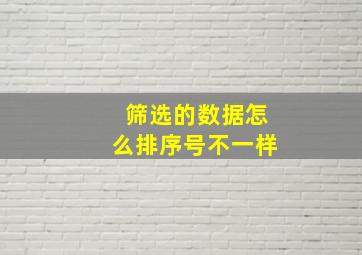 筛选的数据怎么排序号不一样