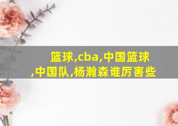 篮球,cba,中国篮球,中国队,杨瀚森谁厉害些