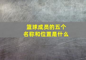 篮球成员的五个名称和位置是什么