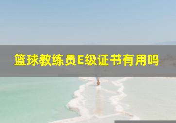 篮球教练员E级证书有用吗