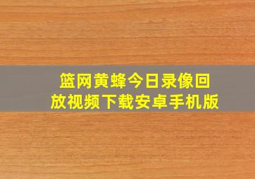 篮网黄蜂今日录像回放视频下载安卓手机版