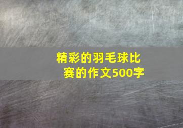 精彩的羽毛球比赛的作文500字