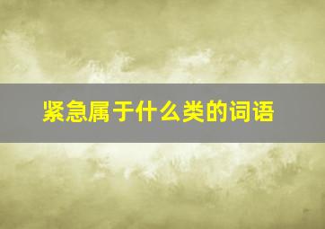 紧急属于什么类的词语