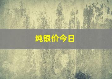 纯银价今日