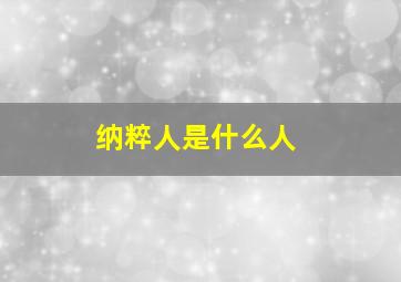 纳粹人是什么人