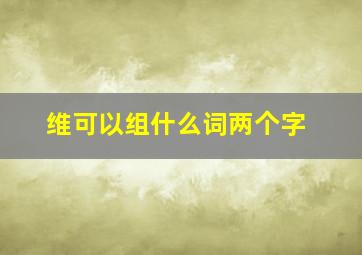 维可以组什么词两个字