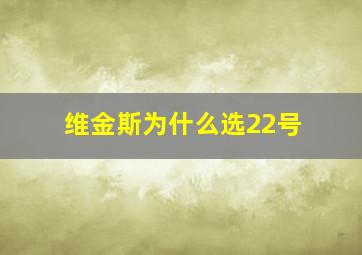 维金斯为什么选22号