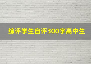 综评学生自评300字高中生